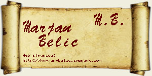 Marjan Belić vizit kartica